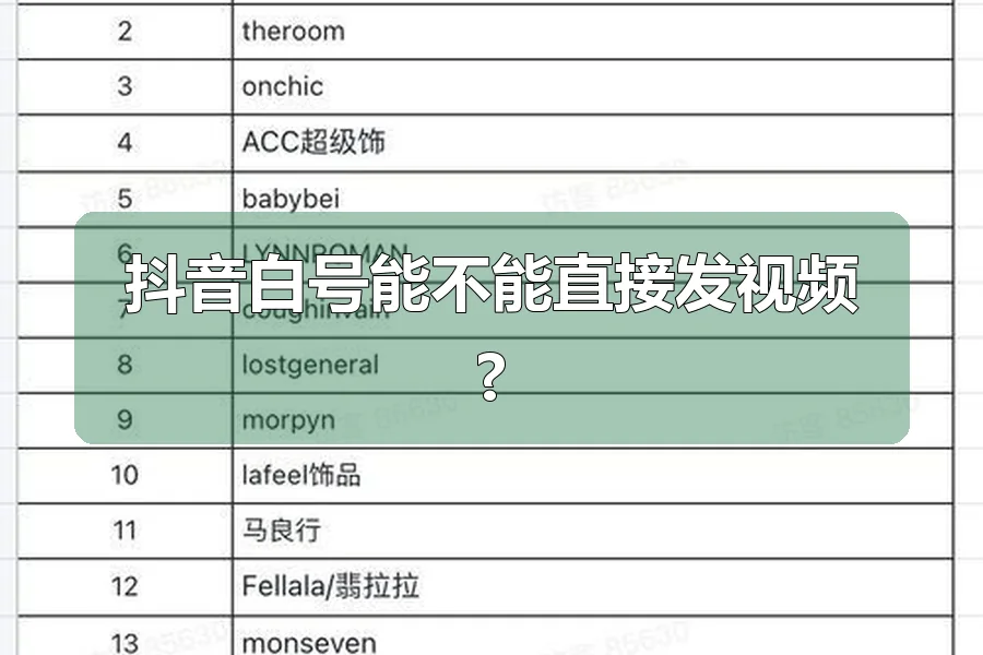 抖音白号能不能直接发视频?